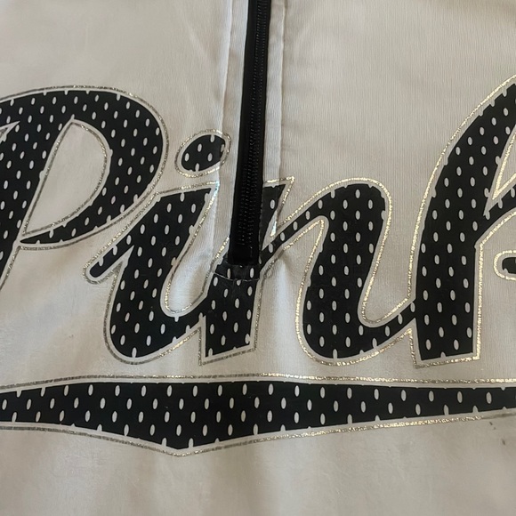 Pink Victoria Secret Ultimate long sleeve white 1/4 zip front top Ladies Sz L - Picture 6 of 14